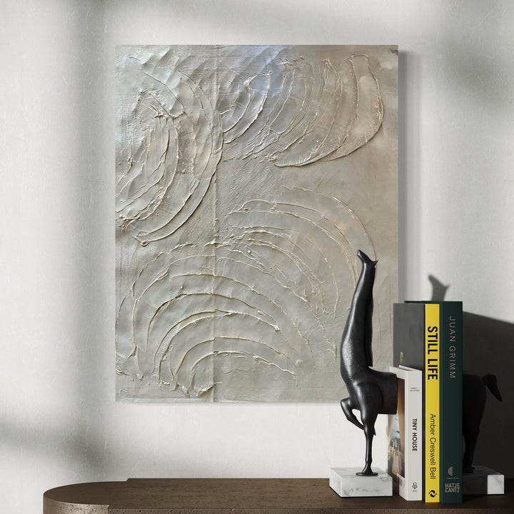 The artwork, Nuances of Depth 5, by Albion Vu, displayed in a room.