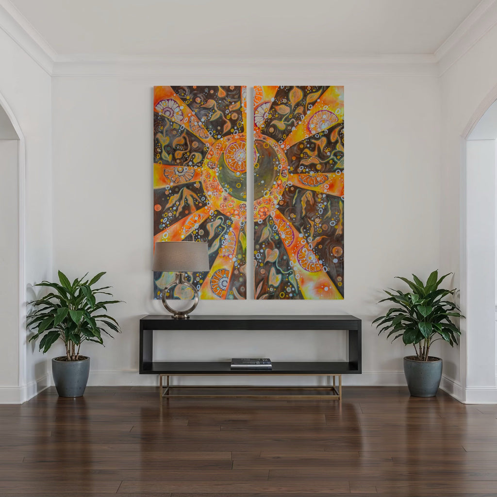 The artwork, OW 2, by Laurie Shapiro, displayed in a room.