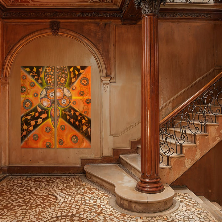 The artwork, OW 7, by Laurie Shapiro, displayed in a room.