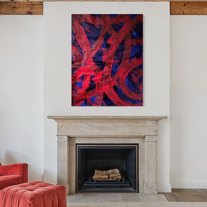 The artwork, Obsession 14, by Albion Vu, displayed in a room.