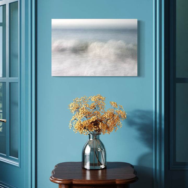 The artwork, Ocean Serenade, by Sandi Daniel, displayed in a room.
