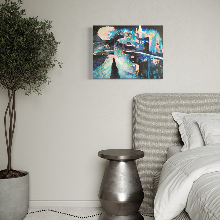 The artwork, On The Outskirts of Town, by James Ehling, displayed in a room.