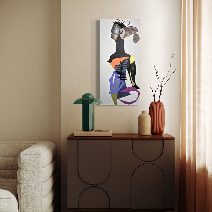 The artwork, On the Cusp, by Mona Dworkin, displayed in a room.