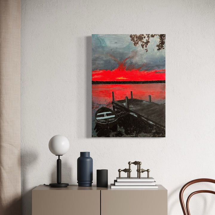 The artwork, Paint It Red, by Robert Dec, displayed in a room.