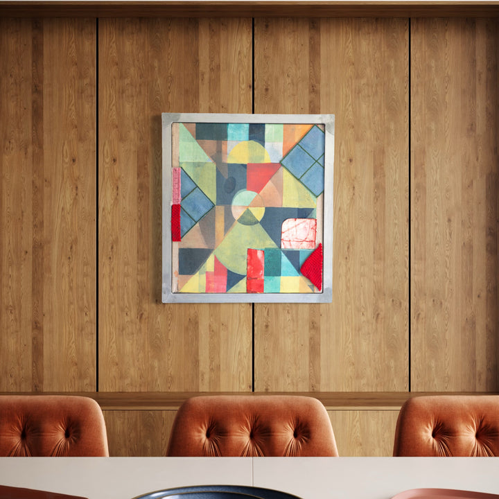 The artwork, Palette, by Jodi Hays, displayed in a room.