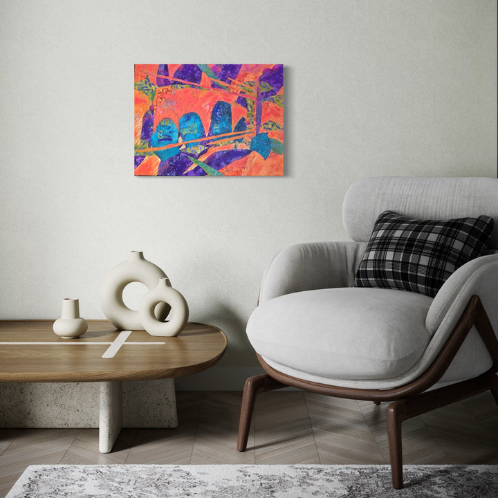 The artwork, Paris Underground, by James Ehling, displayed in a room.