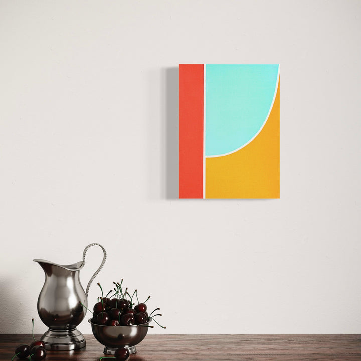 The artwork, Peace (Triptych III), by Shyun Song, displayed in a room.