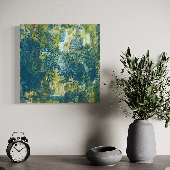 The artwork, Peaceful Portal, by Marlene Struss, displayed in a room.