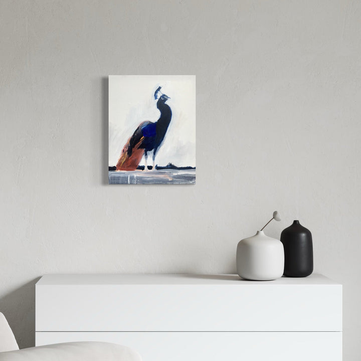 The artwork, Peacock II, by Chris Baily, displayed in a room.