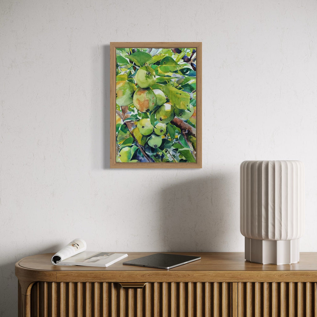 The artwork, Pear Tree, by Jane E. Skafte, displayed in a room.