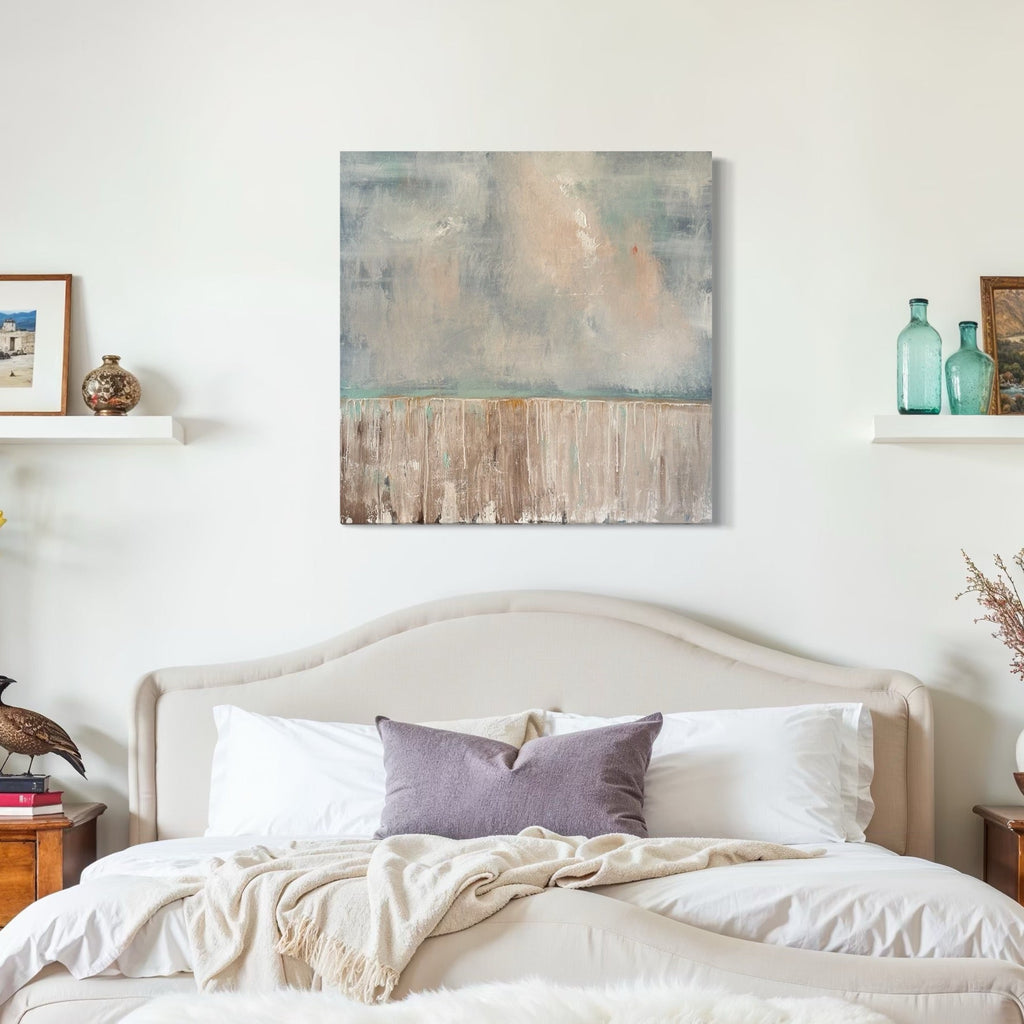 The artwork, Peeking Through , by Tammy Kushnir, displayed in a room.