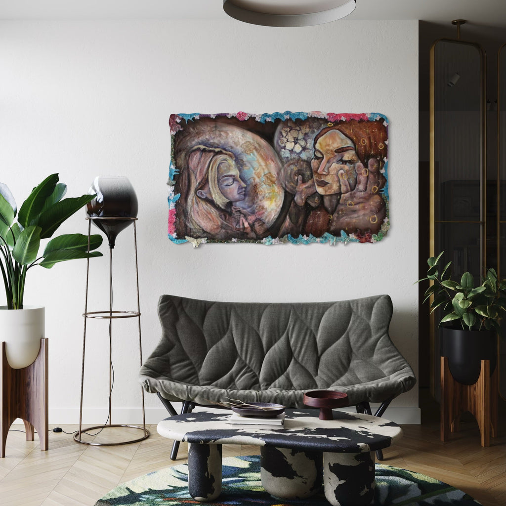 The artwork, Perhaps, I Made You Up, by Laurie Shapiro, displayed in a room.