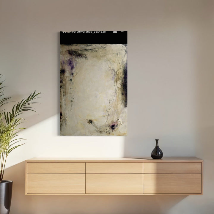 The artwork, Perseverance, by Deborah Chaney, displayed in a room.