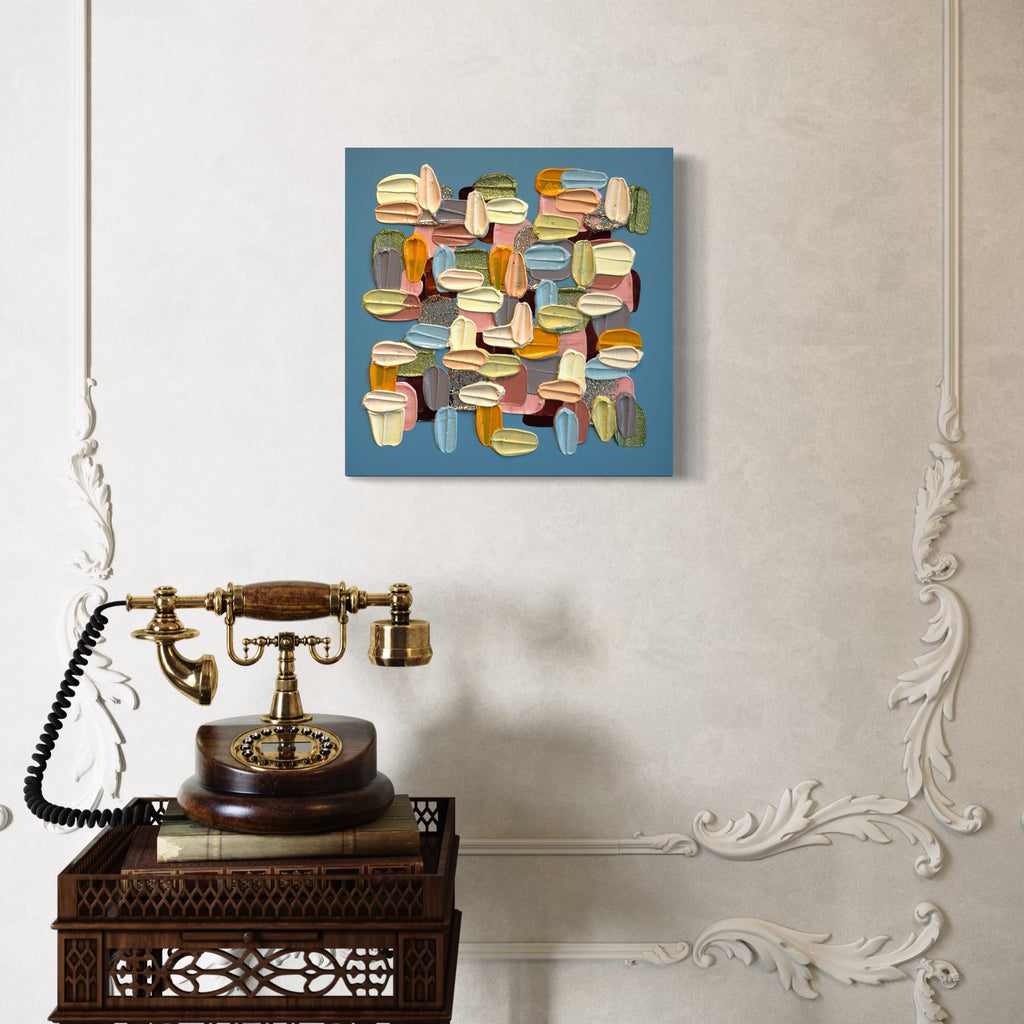 The artwork, Petal Puff, by Shiri Phillips, displayed in a room.