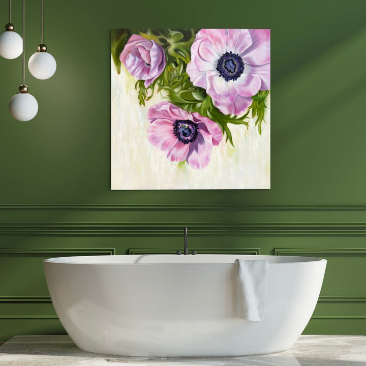 The artwork, Pink Lemonade, by Carla Thomson, displayed in a room.