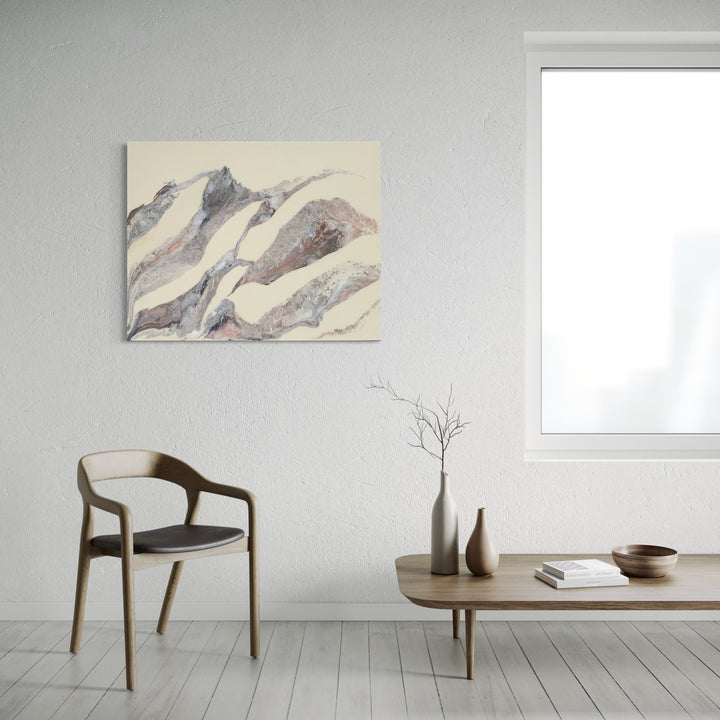 The artwork, Poetic Flow, by Swann Freslon, displayed in a room.
