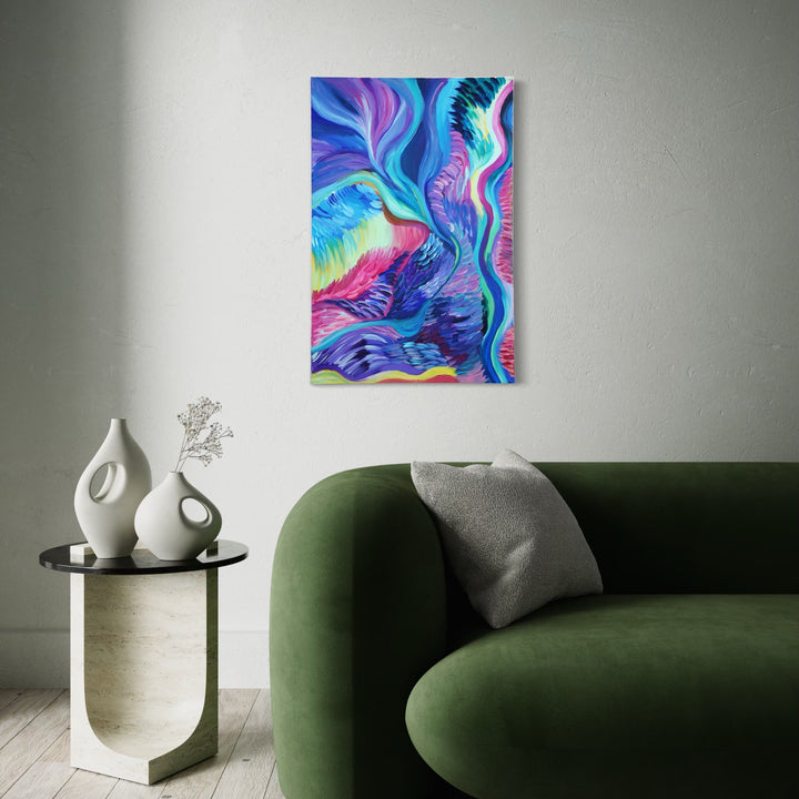 The artwork, Positive Changes, by Kim Rosebud, displayed in a room.