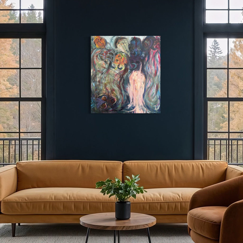 The artwork, Possibly me, by Dionysia Adamopoulou, displayed in a room.