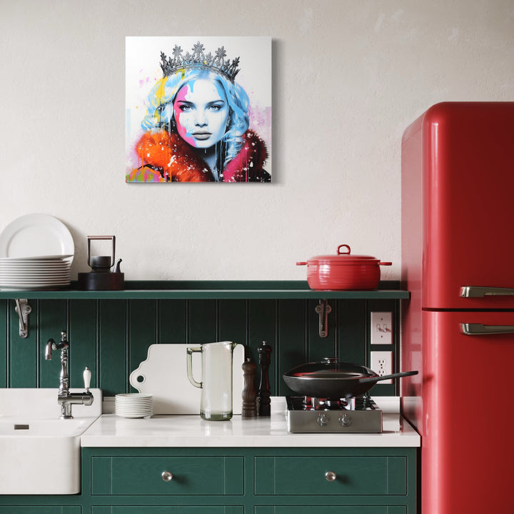 The artwork, Princess Ice, by Claudia Sauter, displayed in a room.