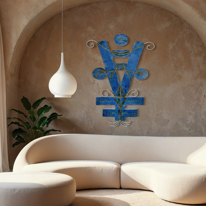 The artwork, Produit Blanc, by Adina Andrus, displayed in a room.