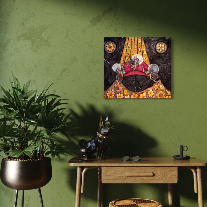 The artwork, Progress, by Laurie Shapiro, displayed in a room.