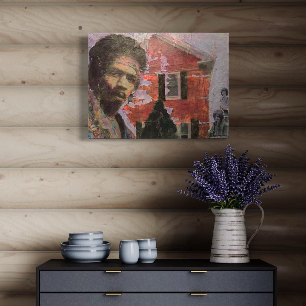 The artwork, Purple Glaze, by Robert Dec, displayed in a room.