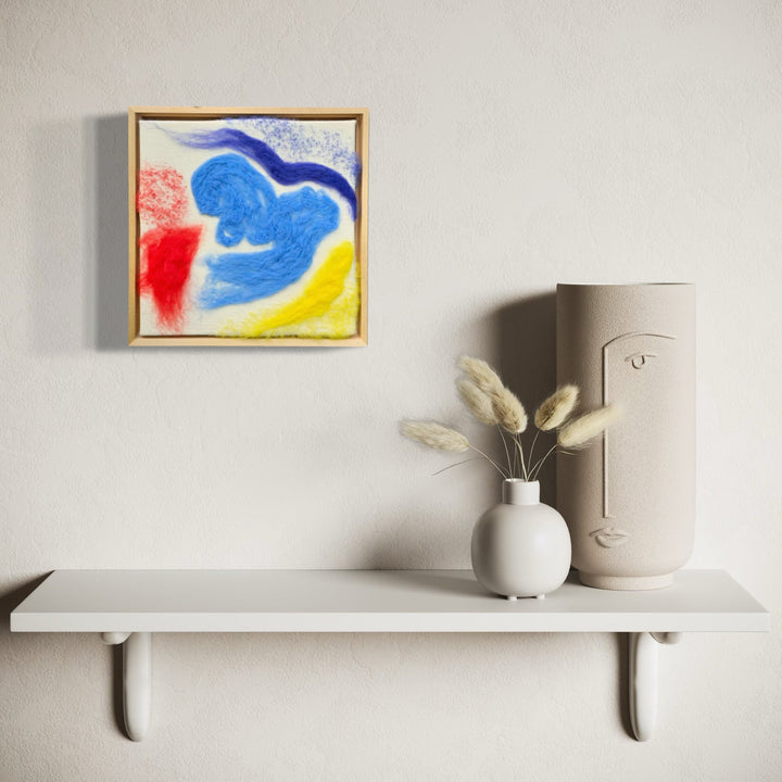The artwork, RYB, by Ana Maria Farina, displayed in a room.