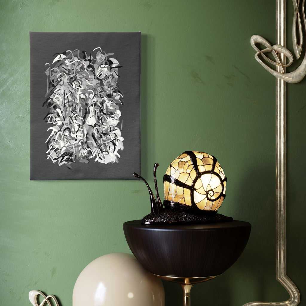 The artwork, Radiations Painting 2, by Carol Salmanson, displayed in a room.