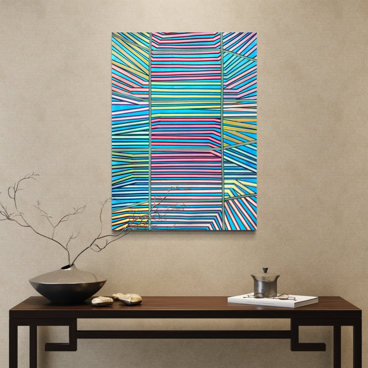 The artwork, Reaching Out, by Elyce Abrams, displayed in a room.