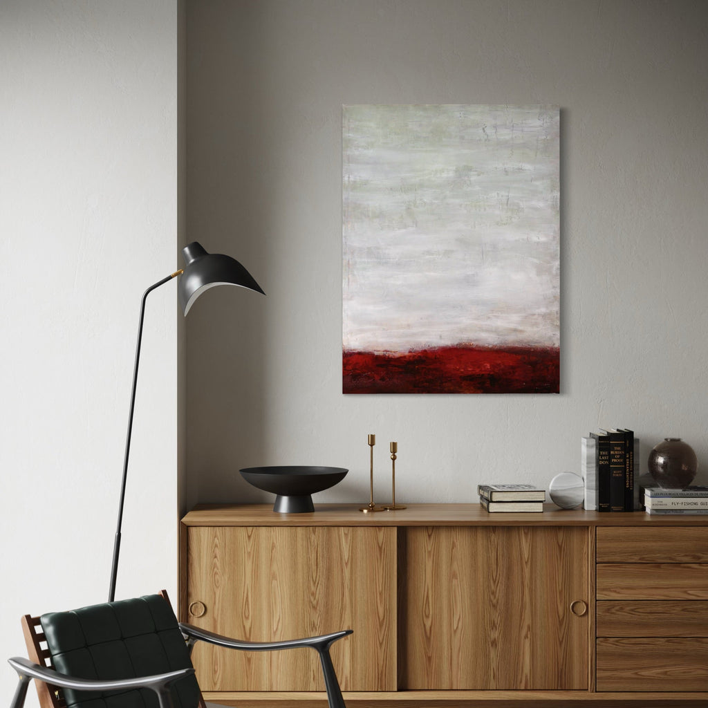 The artwork, Red, by Deborah Chaney, displayed in a room.