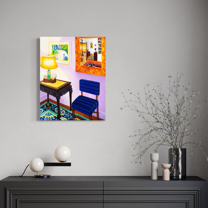 The artwork, Reflections, by Roxa Smith, displayed in a room.