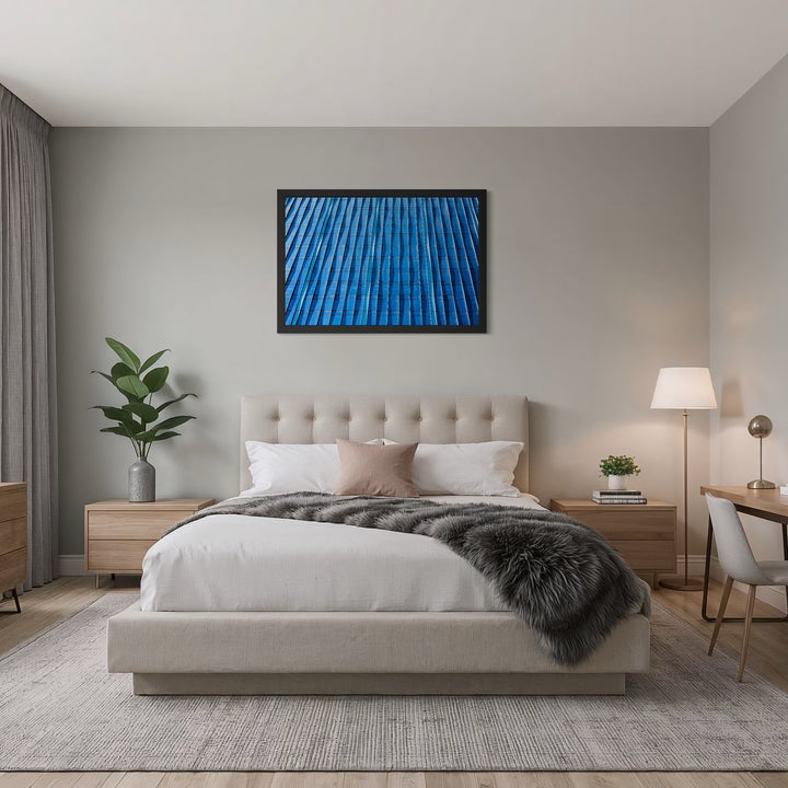 The artwork, Reflections, by Steve Edson, displayed in a room.