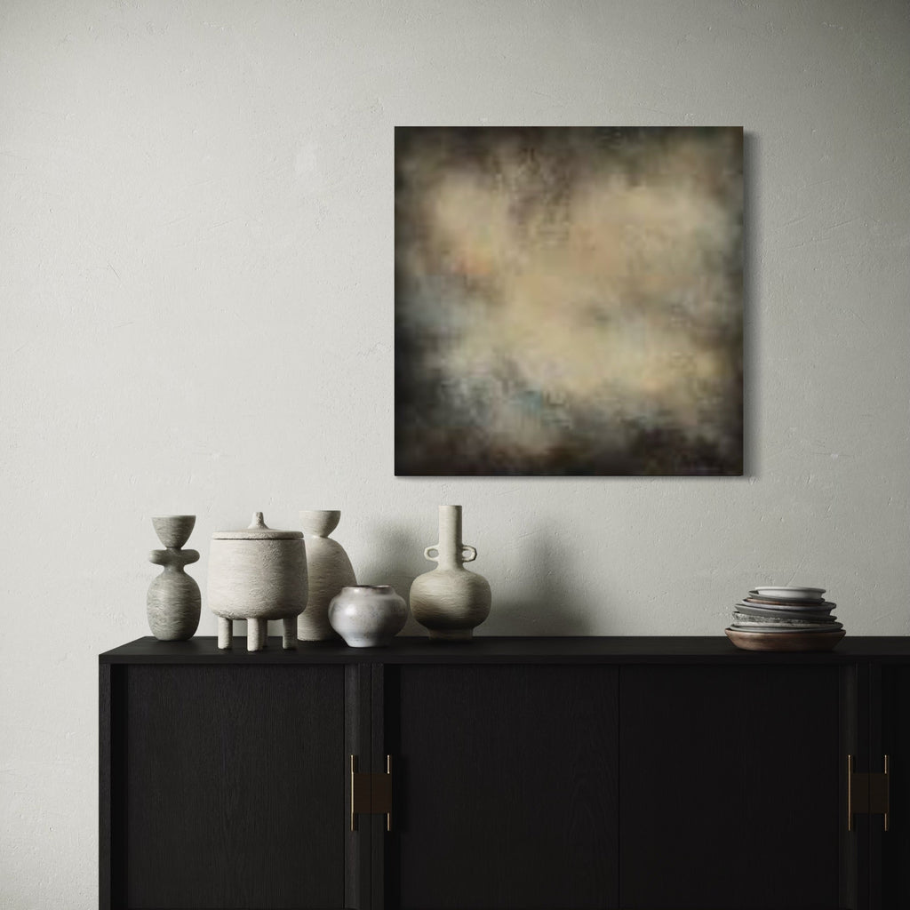 The artwork, Relief, by Xanthippe Tsalimi, displayed in a room.
