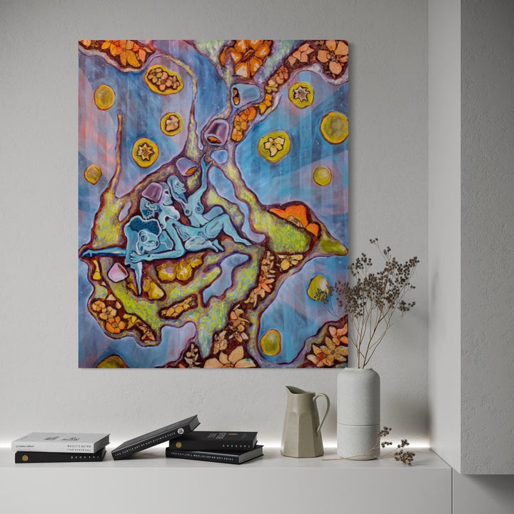 The artwork, Remembering My Place, by Laurie Shapiro, displayed in a room.