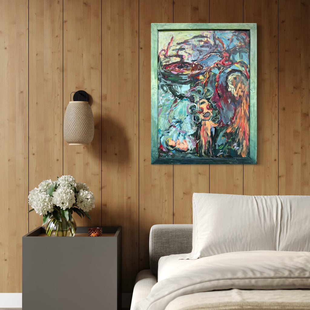 The artwork, Return to the first room, by Dionysia Adamopoulou, displayed in a room.
