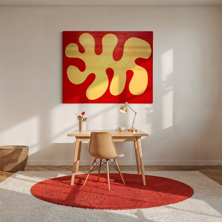 The artwork, Rise, by Shadia Sabagh, displayed in a room.