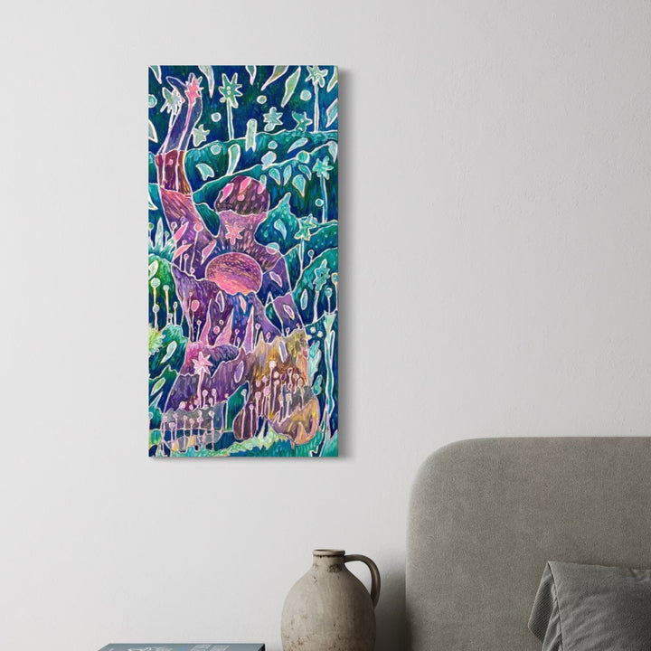 The artwork, Rising, by Laurie Shapiro, displayed in a room.