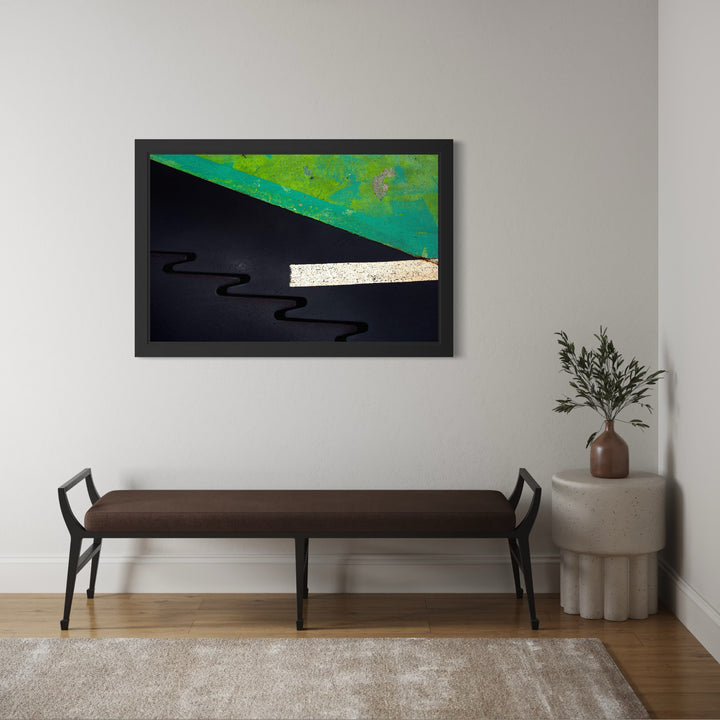 The artwork, Road Paint 01, by Steve Edson, displayed in a room.