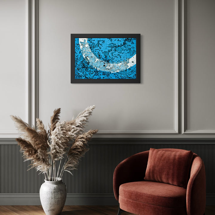 The artwork, Road Paint 03, by Steve Edson, displayed in a room.