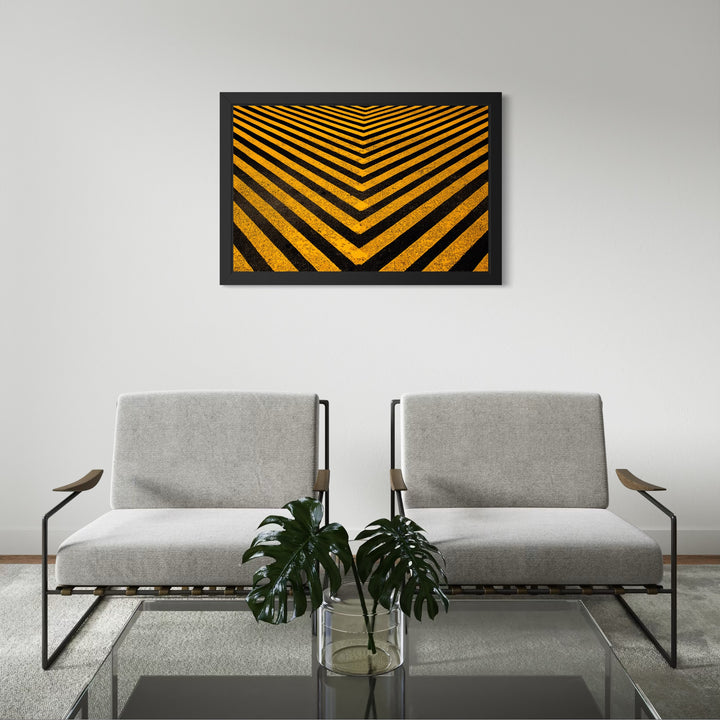The artwork, Road Paint 04, by Steve Edson, displayed in a room.