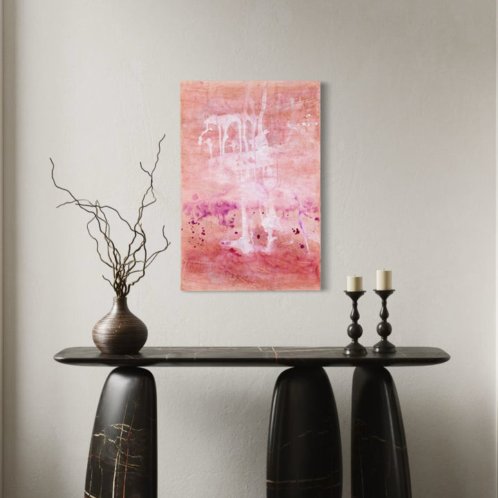 The artwork, Romance I of II, by Deborah Chaney, displayed in a room.