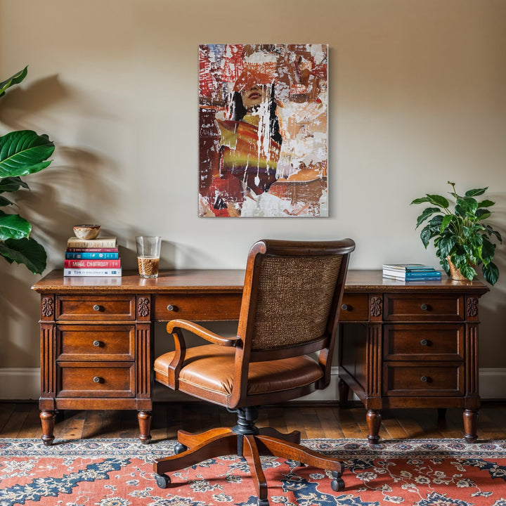 The artwork, Rusted, by Amy Turner, displayed in a room.