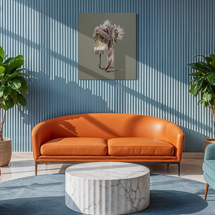 The artwork, SCARED THOUGHT II, by Lisyanet Rodriguez, displayed in a room.