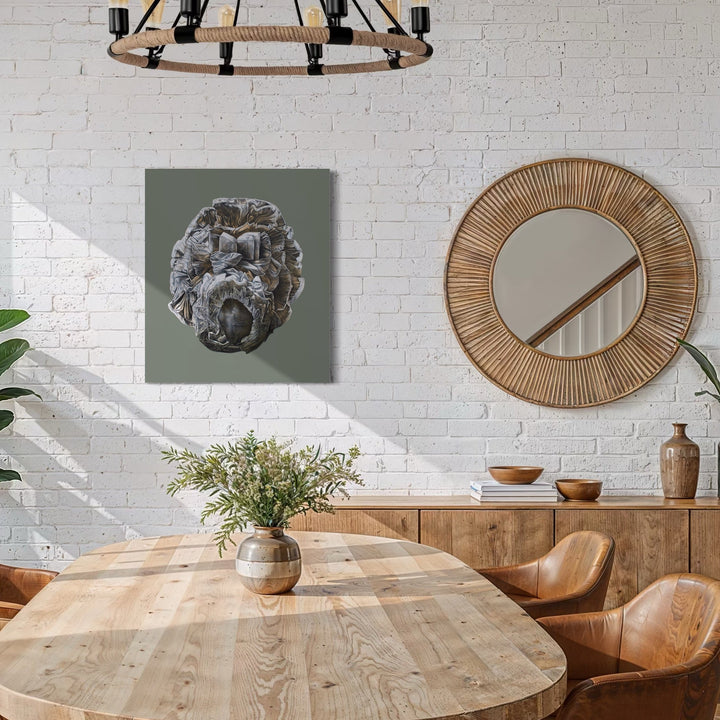 The artwork, SCARED THOUGHT I, by Lisyanet Rodriguez, displayed in a room.