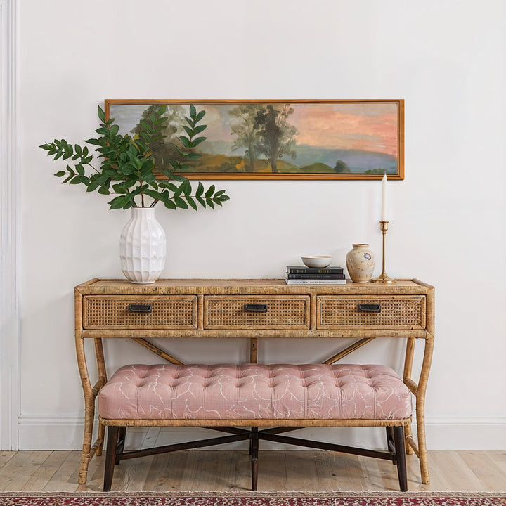 The artwork, SUMMER SPLENDOR , by Diane Love, displayed in a room.