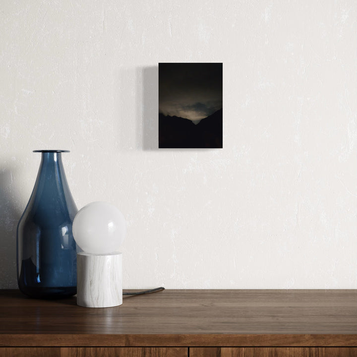 The artwork, Sabino Canyon Dusk, by Ann Tracy, displayed in a room.