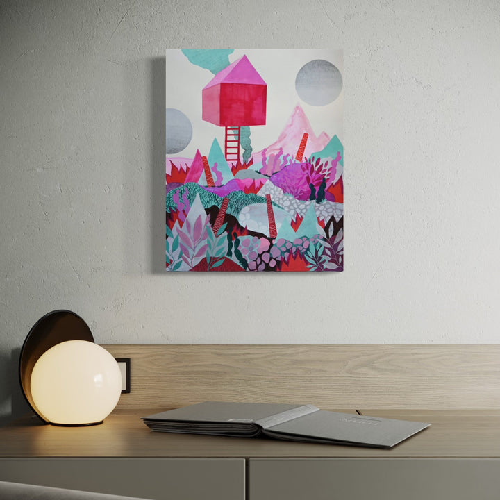 The artwork, Safe House II, by Tyler Sorgman, displayed in a room.