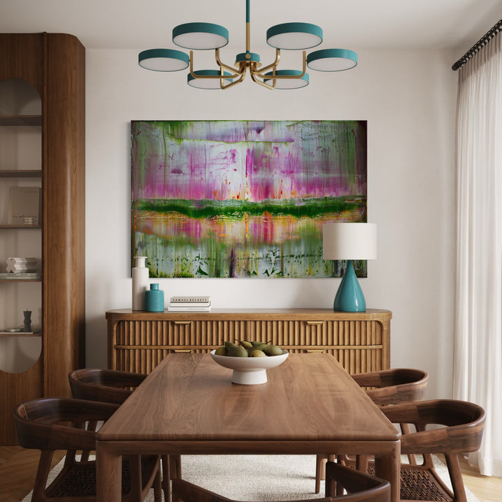 The artwork, Sap Green, by Harry Moody, displayed in a room.