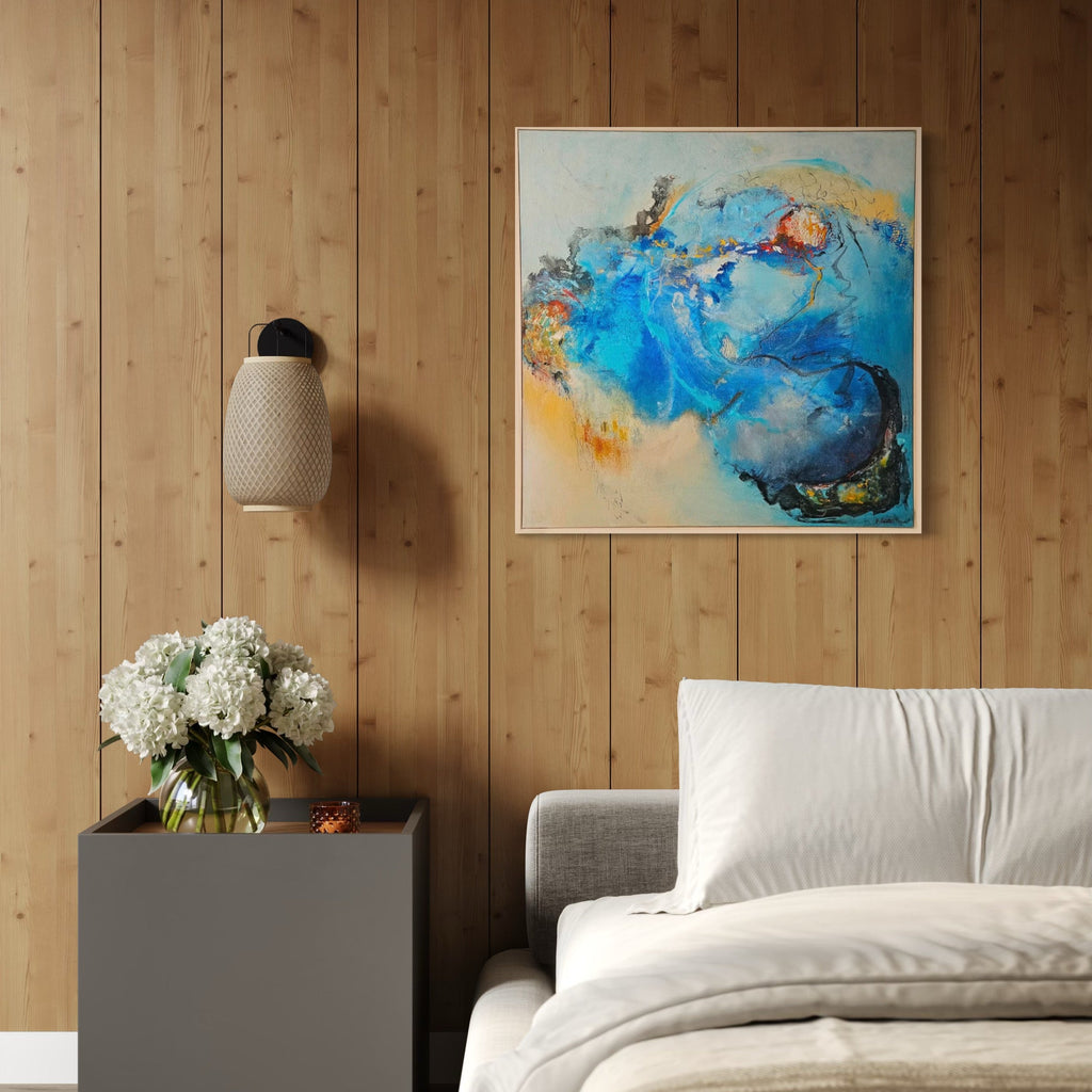 The artwork, Secrets, by Janyce Erlich-Moss, displayed in a room.