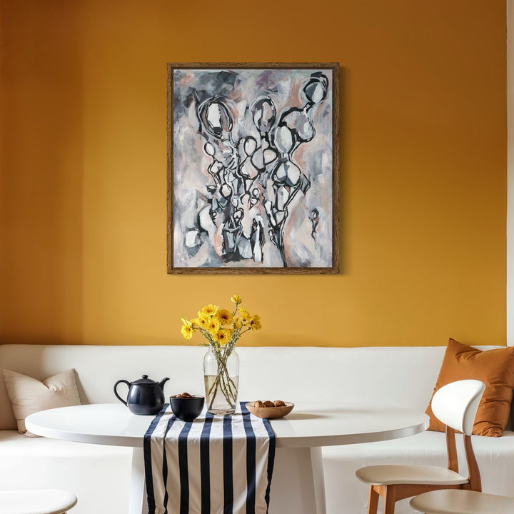 The artwork, Self Portrait, by Kaitlin Andrews, displayed in a room.